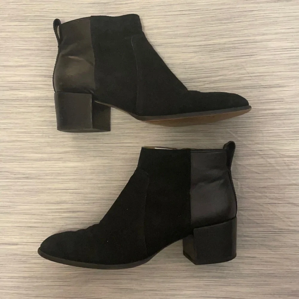 Madewell The Asher Boot in Suede & Leather, Black Sz 8.5 - Picture 1 of 12